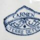 Terre de Fer dessert plate, Carmen de Sarreguemines: Flowers & Dragonfly, N5