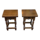 Pair of rustic wooden bedside tables - Spanish style side table