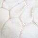 Off-white leather patchwork pouf