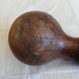 Boule de rampe d'escalier ancienne en bois tourné