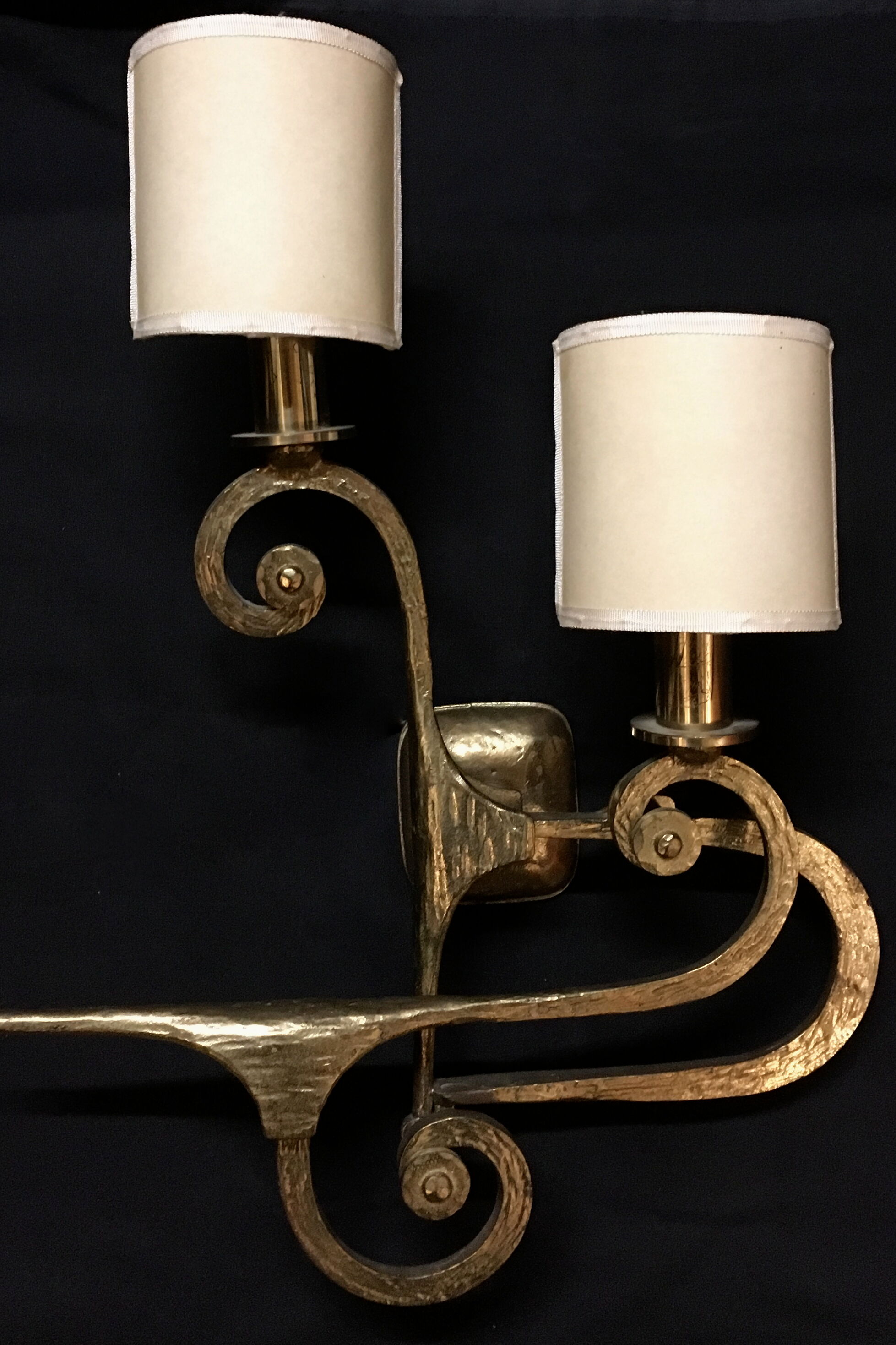 Italian bronze wall lights by G. Piombanti, 1950