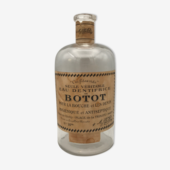 Jar old apothecary bottle in glass, toothpaste water, maison botot, paris