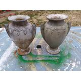 Pair of cast iron vases from 1900 from Charleville-Mézières