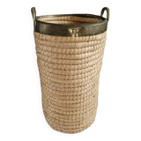 Copper and brass rattan basket