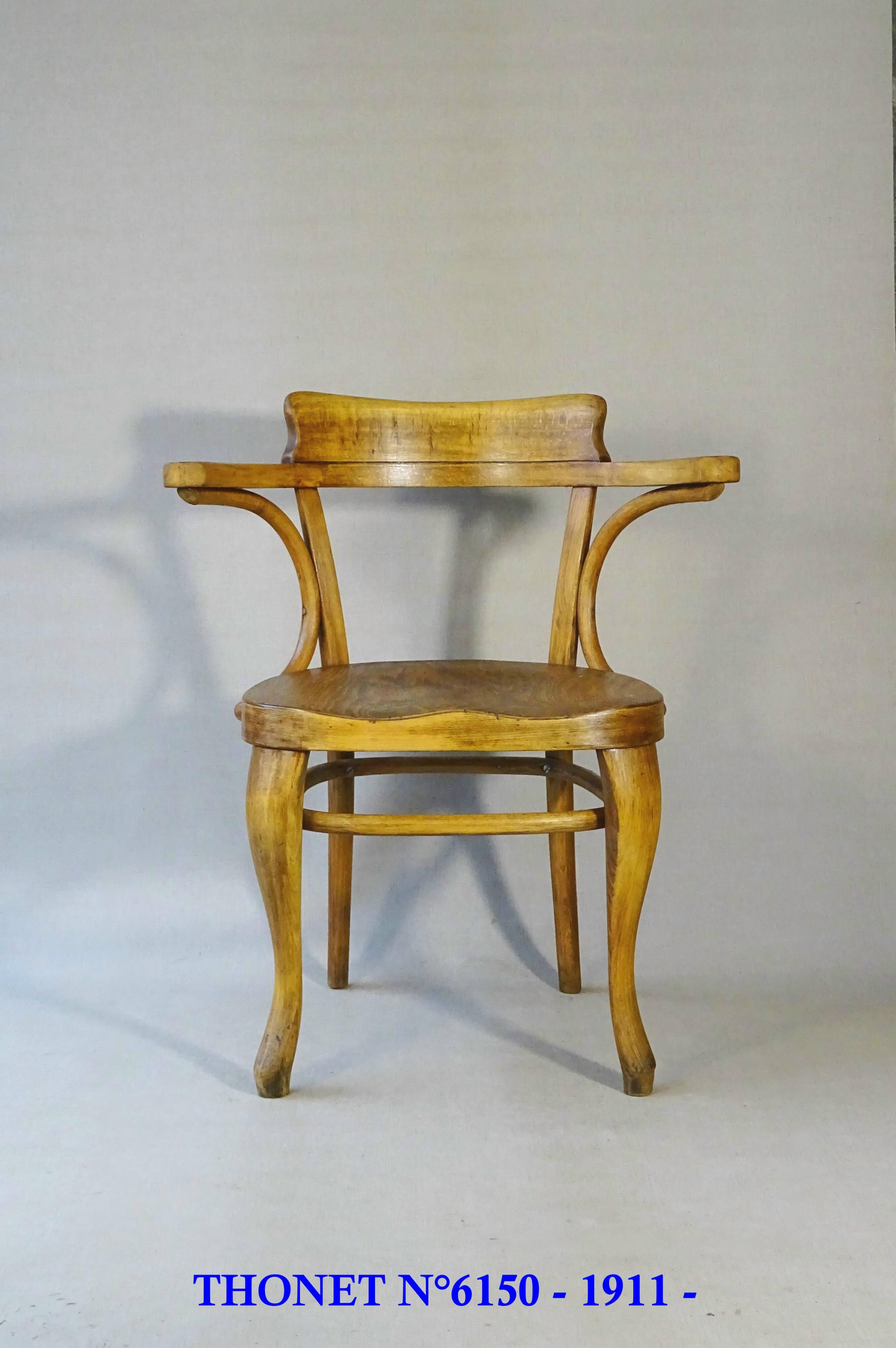 Thonet office chair No. 6150 from 1911, saddle seat - Bentwood -