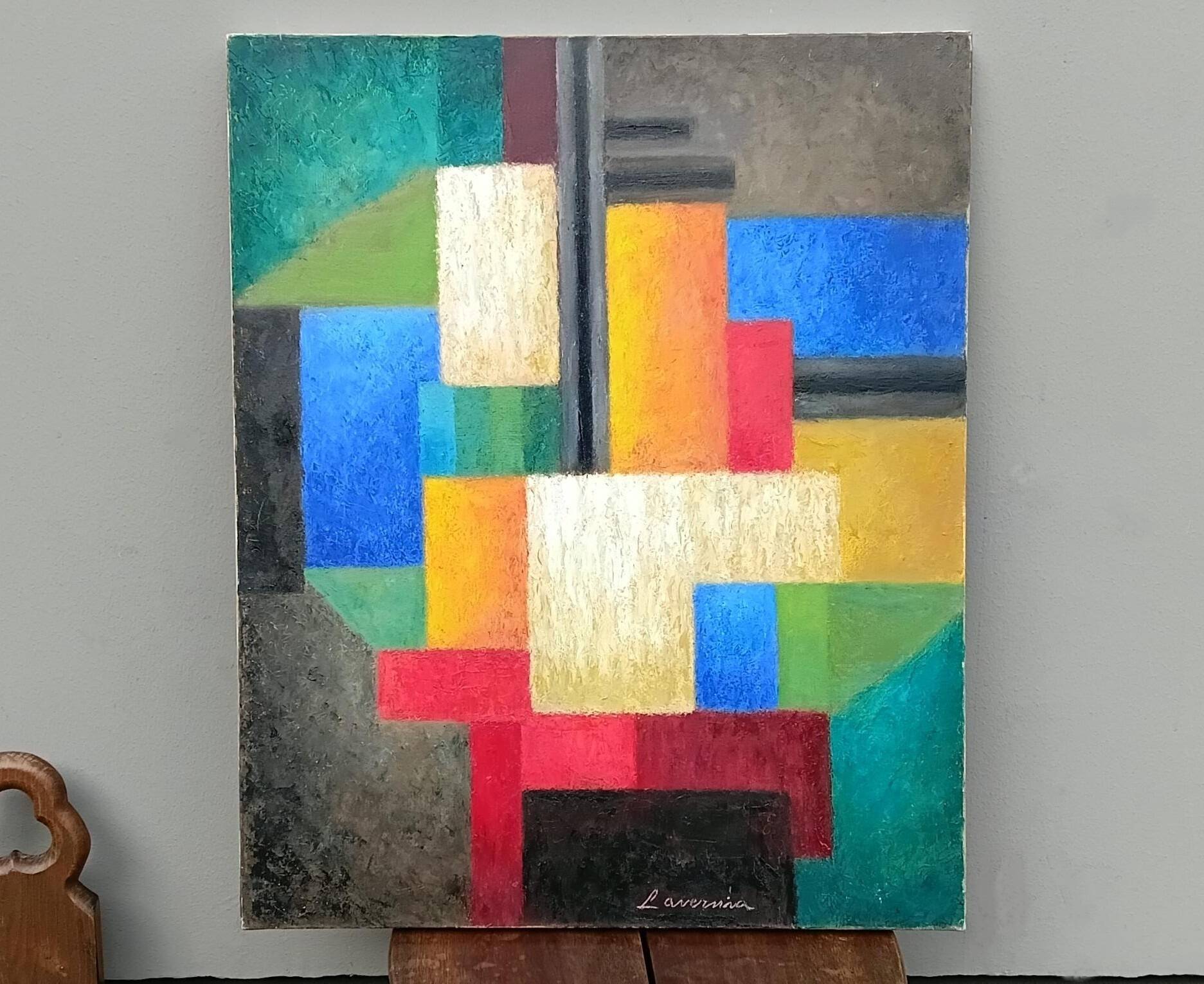 Oil painting on canvas signed Angelina Lavernia