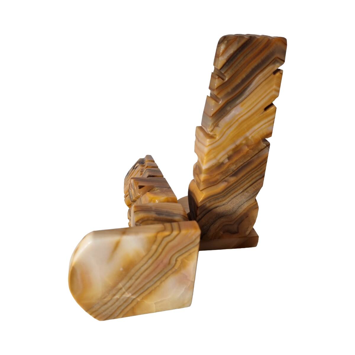 Vintage Marble Aztec Maya Bookends, 1950s