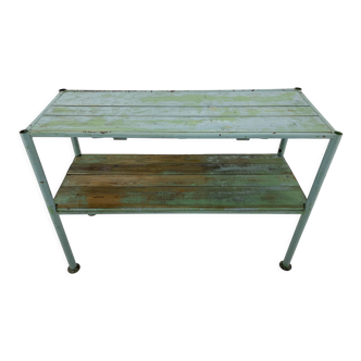 Vintage industrial console table or side table with original paint