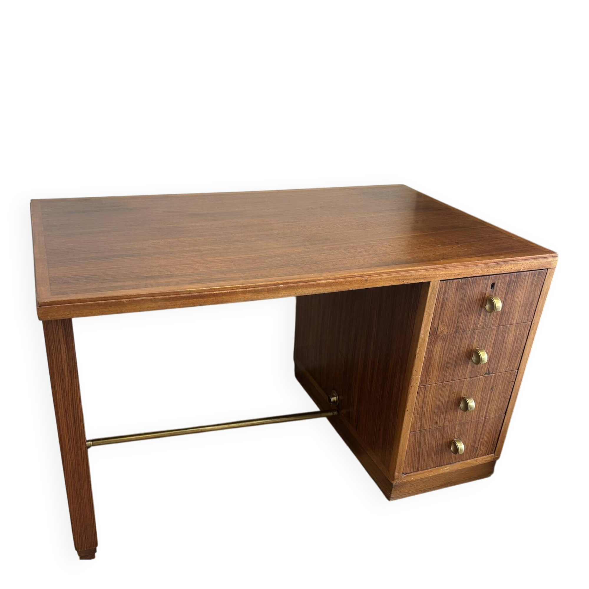 Mid-Century executive desk in walnut and brass – 1960s