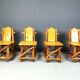 Vintage brutalist dining chairs, set of 4 - 1960s