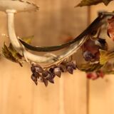 Antique iron chandelier with Art Nouveau floral decoration