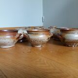 Soup bowls and cups in Puisaye stoneware by Jean-Pierre Prud'homme