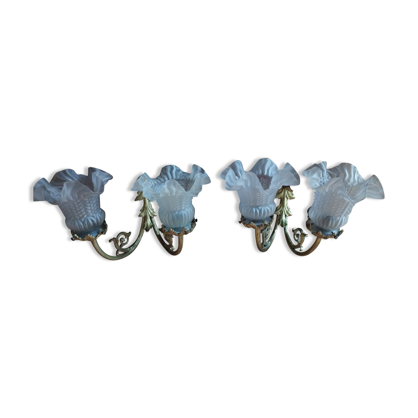 Pair of tulip wall lamps