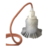 Lampe corolle de verre opaque à guirlandes
