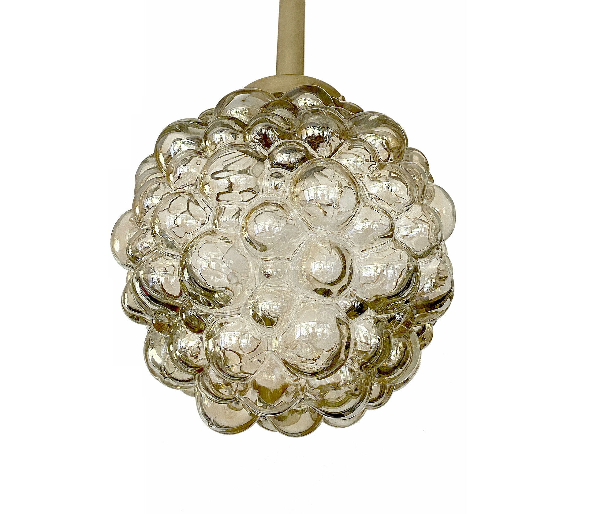 Vintage Limburg pendant lamp, Bubble Glass & Brass, 60s