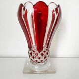 Red painted glass vase
