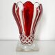 Red painted glass vase