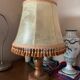 Solid wood lamp and French lampshade in pig bladder