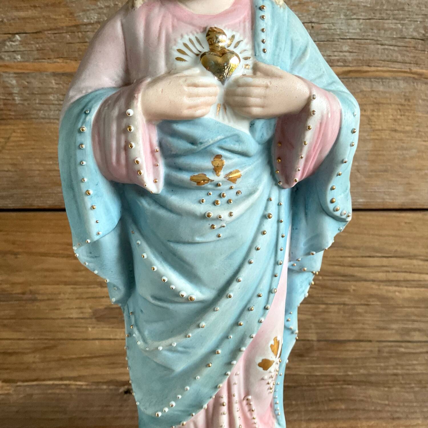 2 old religious statuettes from the early 20th century