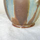 Art Nouveau style carafe in flamed stoneware with blue and brown drips
