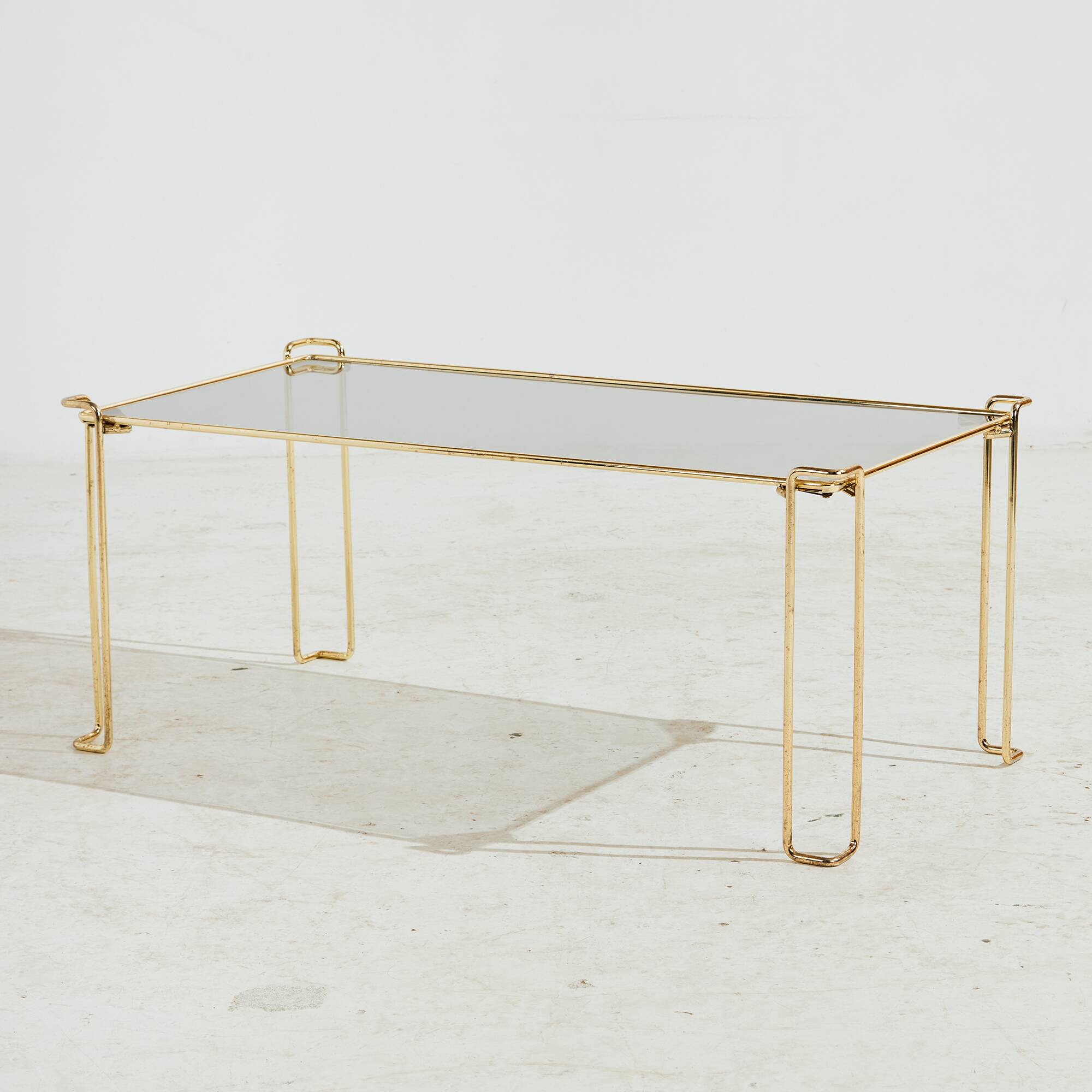 Metal and glass coffee table