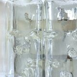 Vistosi manner, set of four clear murano glass elements sconces. Italy 1970s