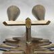 Pair of Czech Cubist Brass Wall Lights, Czechoslovakia, 1920s