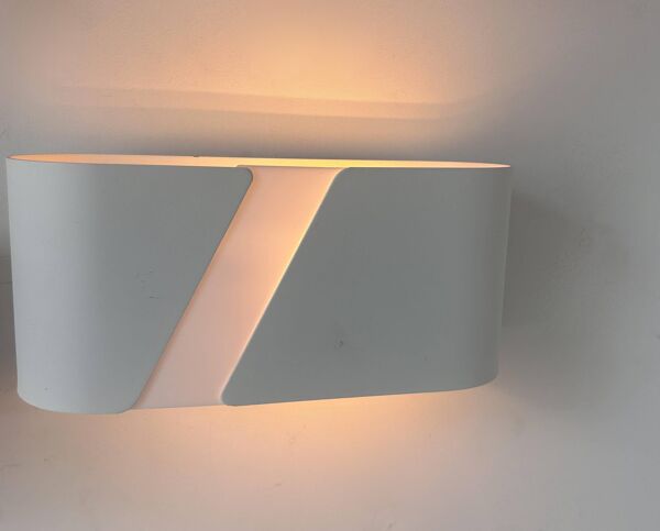 Paire d'applique en métal blanc mat et perspex, Hollande 1980