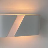 Pair of wall lights in matt white metal and perspex, Holland 1980