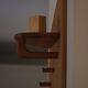 Sculptural wall coat rack in modern Danish design, made of solid pine, 1980s.
