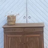 Renovated antique sideboard in raw solid walnut.