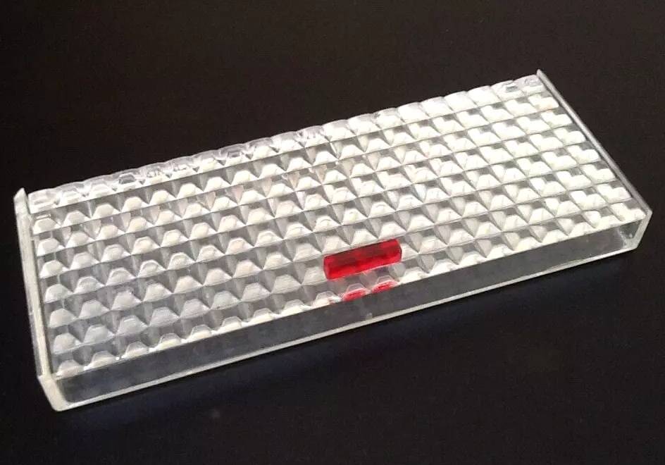 Années 1970 coffret 12 porte-couteaux plexiglas transparent