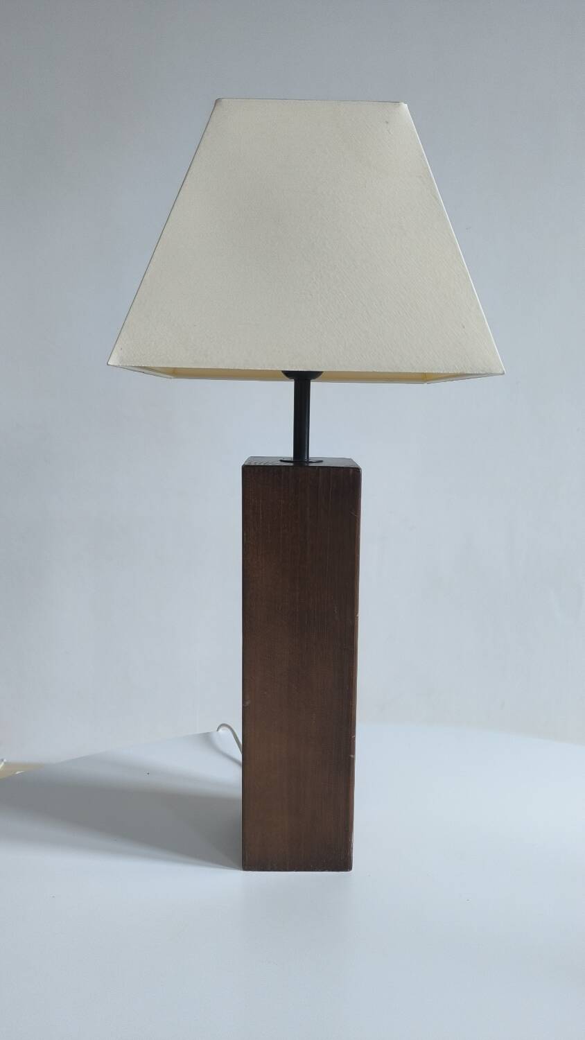 Oak table lamp 1970