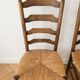 Set of 6 antique cherry wood chairs in ladder style.