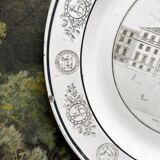 Antique fine earthenware plate "Palais Bourbon" Creil, early 19th century