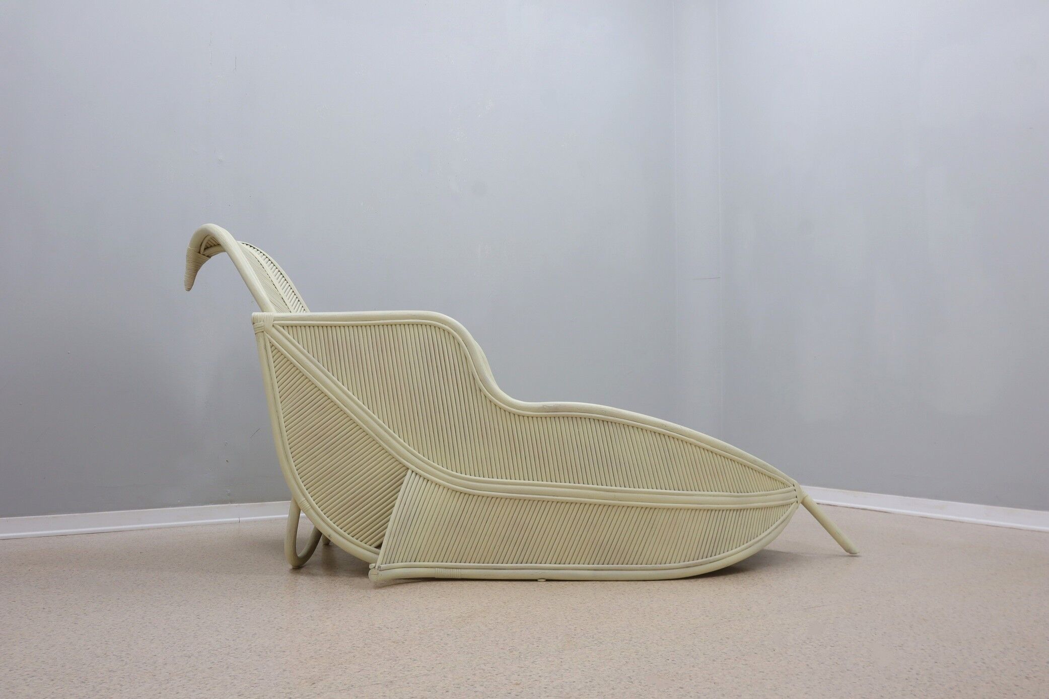 Vintage rattan chaise lounge vivai del sud 1970s