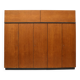 Large vintage teak wardrobe from the 1960s, with hanging and shelving sections