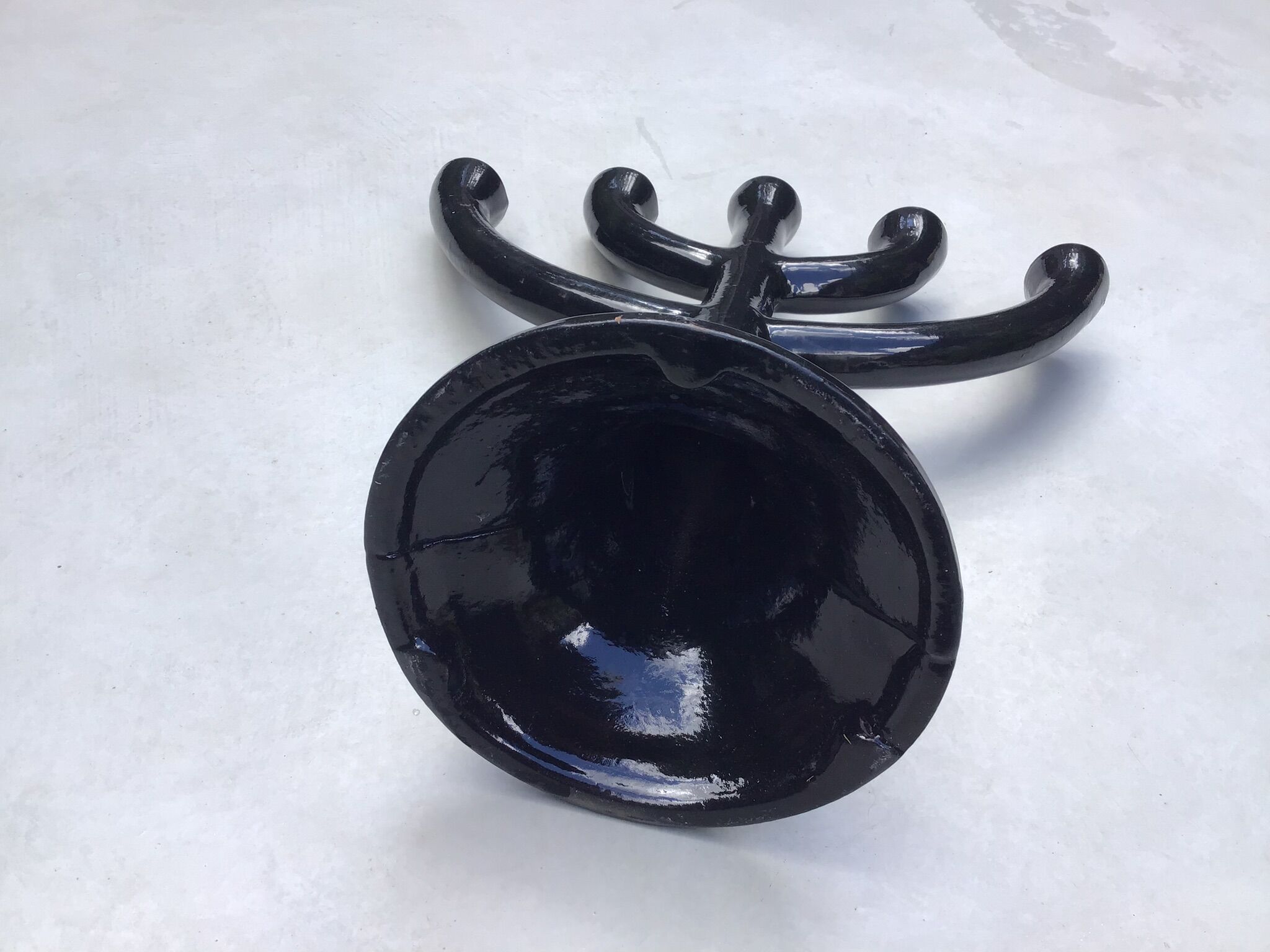 Contemporary chandelier in black cast iron