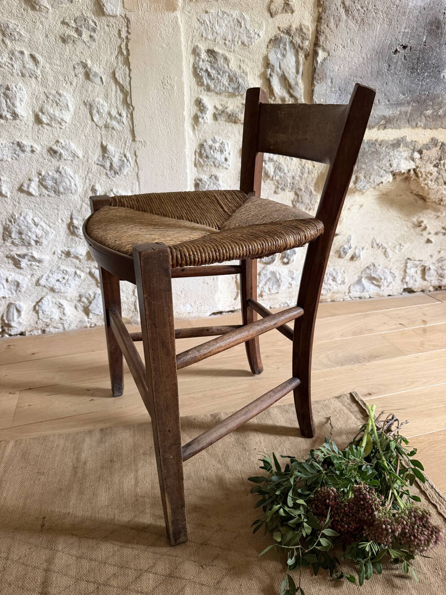 Old wooden country chair.