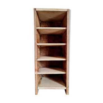 Old wooden workshop shelf