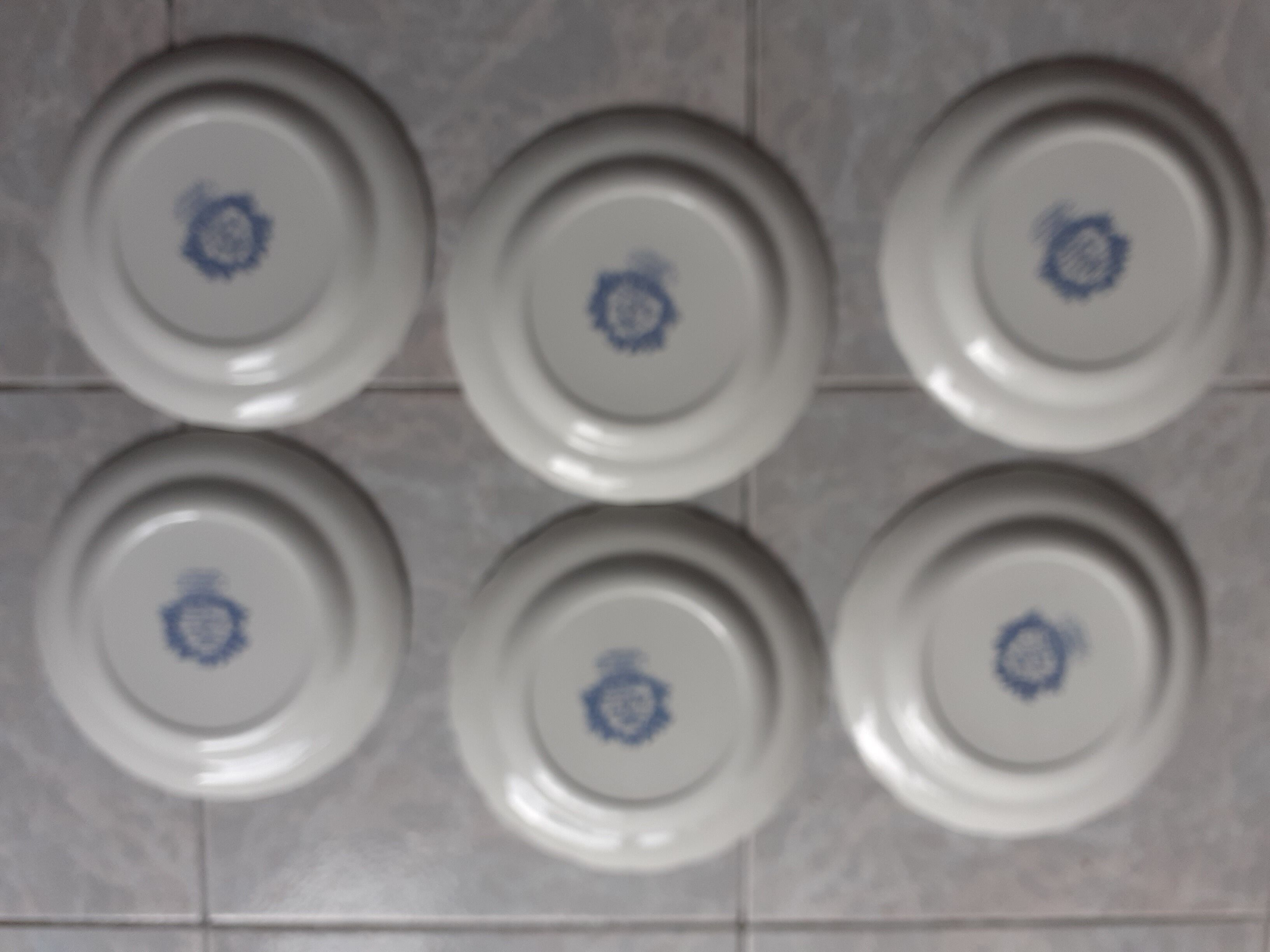 6 Plates dessert service Ridgway Windsor Staffordshire blue décor