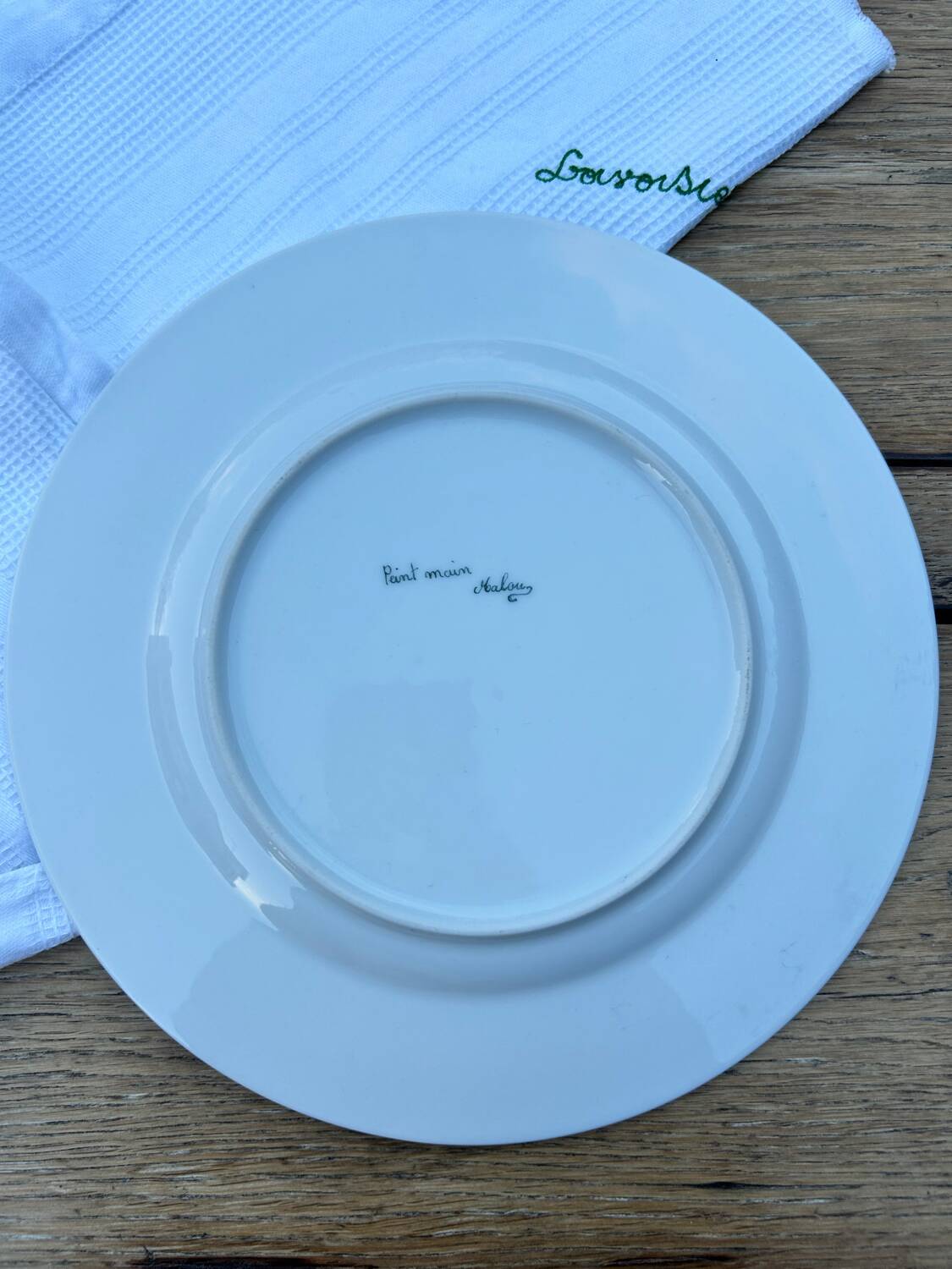 Assiette porcelaine décor fleurs bleues