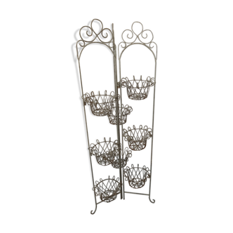 Wrought iron pot holder screen style planter planter