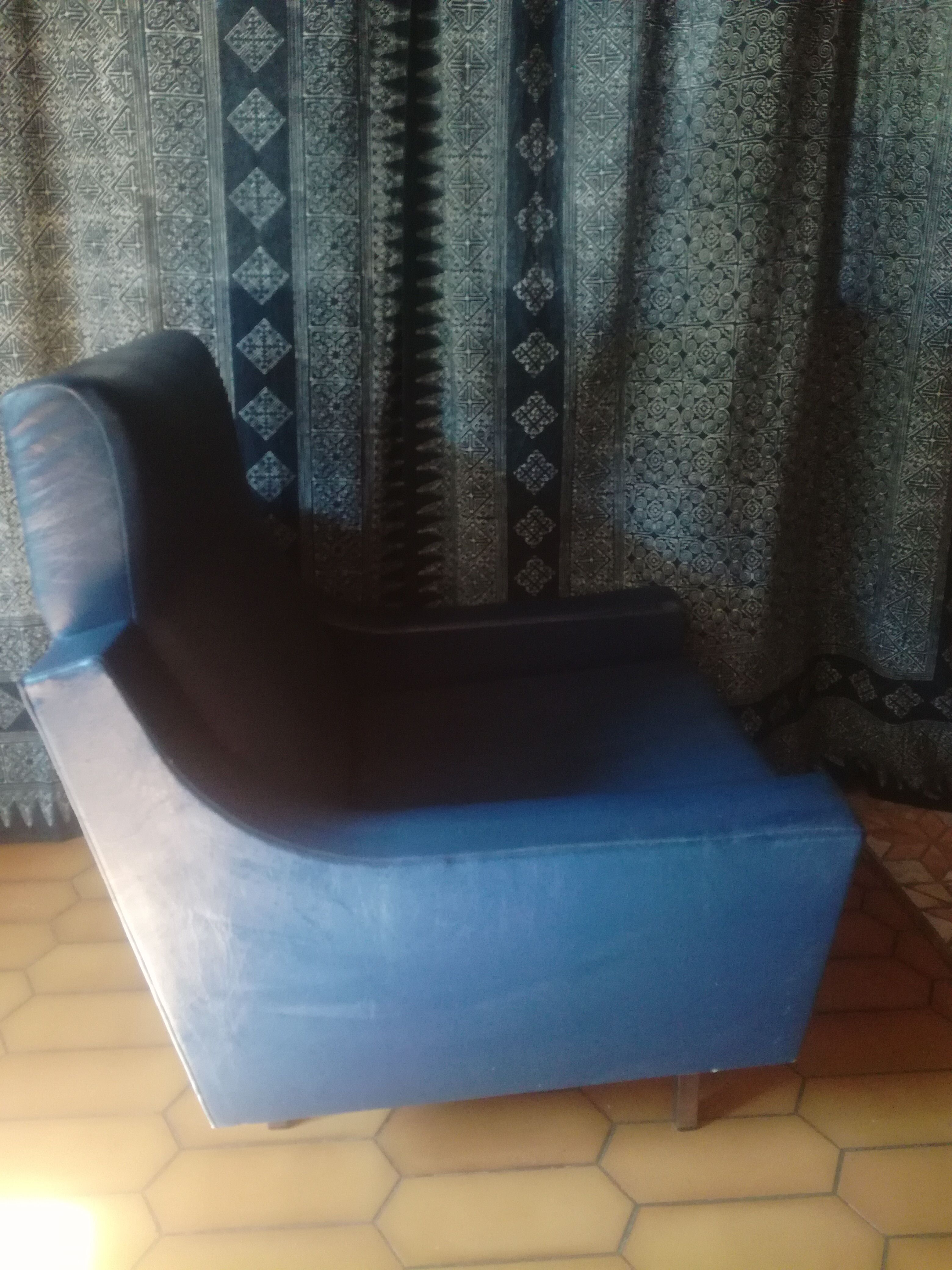 Vintage blue skai chair