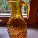 Vintage amber glass pitcher