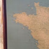 Vintage on wooden frame relief map of France