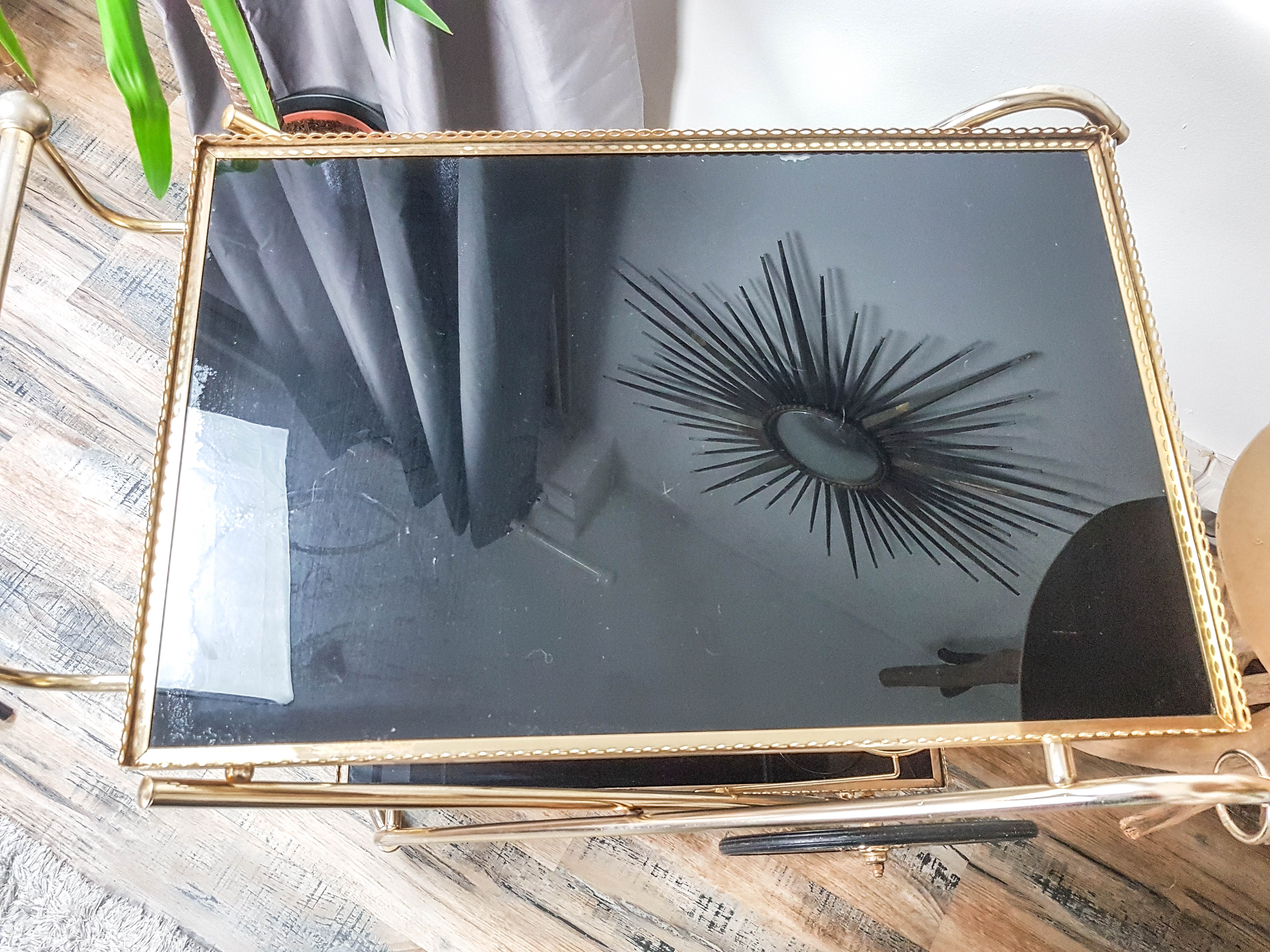 Vintage glass and brass dessert, 70s