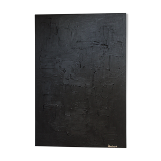 Black monochrome abstract painting by Bodasca