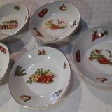 5 hollow plates Orchies Moulin des loups décor vegetables