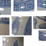 Vase or asian potiche pattern koi carps early xxth